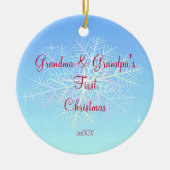 Eerste kerstversiering opa & opa keramisch ornament (Voorkant)