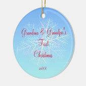 Eerste kerstversiering opa & opa keramisch ornament (Links)