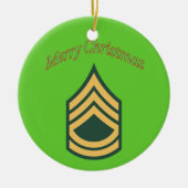 Eerste kerstversiering sergeant legerhoofdklasse keramisch ornament (Voorkant)