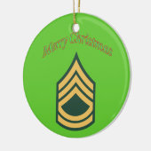 Eerste kerstversiering sergeant legerhoofdklasse keramisch ornament (Links)