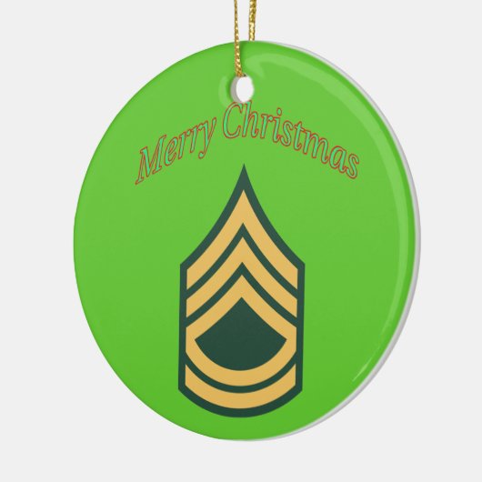 Eerste kerstversiering sergeant legerhoofdklasse keramisch ornament (Links)