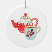 Eerste kerstversiering theepot keramisch ornament (Achterkant)