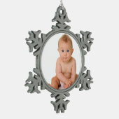 Eerste kerstversiering tin sneeuwvlok ornament (Links)