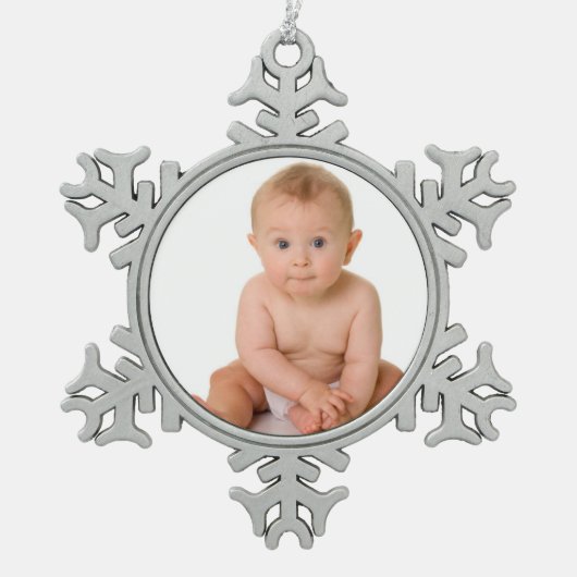 Eerste kerstversiering tin sneeuwvlok ornament (Voorkant)