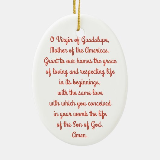 Eerste kerstversiering uit Guadalupe Keramisch Ornament (Achterkant)