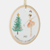 Eerste kerstversiering van Ballerina Girl Keramisch Ornament (Rechts)