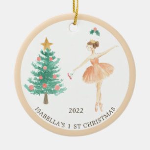 Eerste kerstversiering van Ballerina Girl Keramisch Ornament