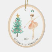 Eerste kerstversiering van Ballerina Girl Keramisch Ornament (Links)