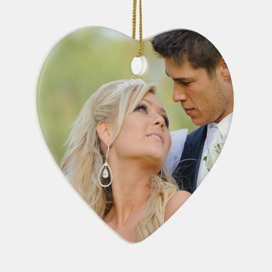 Eerste kerstversiering van de  Couple Keramisch Ornament (Rechts)