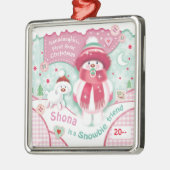 Eerste kerstversiering van de kleindochter in baby metalen ornament (Links)