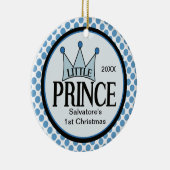 Eerste kerstversiering van de kleine prins keramisch ornament (Rechts)