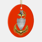 Eerste kerstversiering van de kustwacht keramisch ornament (Rechts)