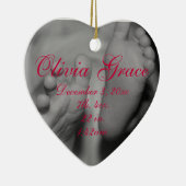 Eerste kerstversiering van Newborn Feet Baby Keramisch Ornament (Rechts)