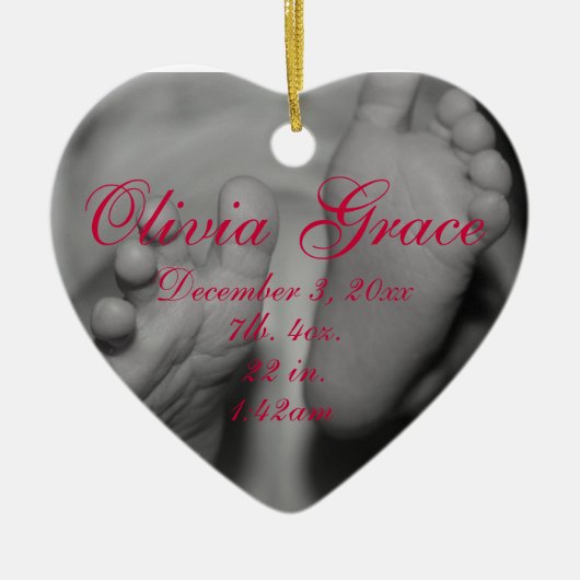 Eerste kerstversiering van Newborn Feet Baby Keramisch Ornament (Voorkant)