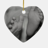 Eerste kerstversiering van Newborn Feet Baby Keramisch Ornament (Achterkant)