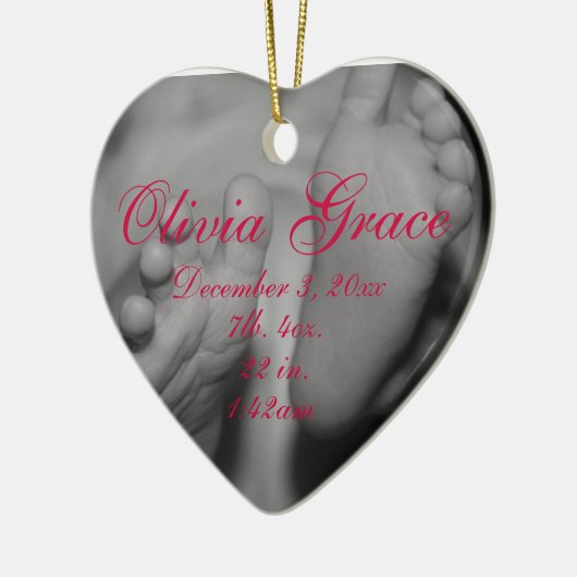 Eerste kerstversiering van Newborn Feet Baby Keramisch Ornament (Links)