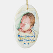 Eerste kerstversiering van PMACarlson Baby Keramisch Ornament (Rechts)