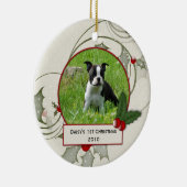Eerste kerstversiering van Puppy Keramisch Ornament (Rechts)