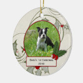 Eerste kerstversiering van Puppy Keramisch Ornament (Links)