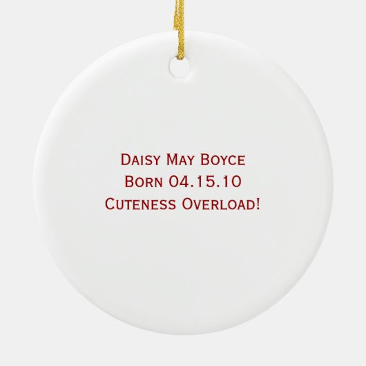 Eerste kerstversiering van Puppy Keramisch Ornament (Achterkant)