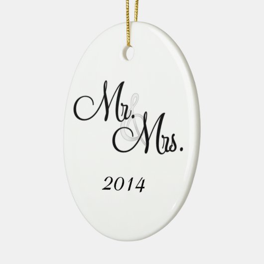 Eerste kerstversiering voor 2014: de heer & mevrou keramisch ornament (Links)