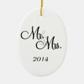 Eerste kerstversiering voor 2014: de heer & mevrou keramisch ornament (Voorkant)