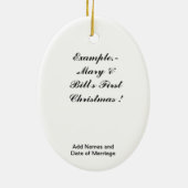 Eerste kerstversiering voor 2014: de heer & mevrou keramisch ornament (Achterkant)