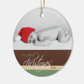 Eerste kerstversiering voor baby's (cacao) keramisch ornament (Links)