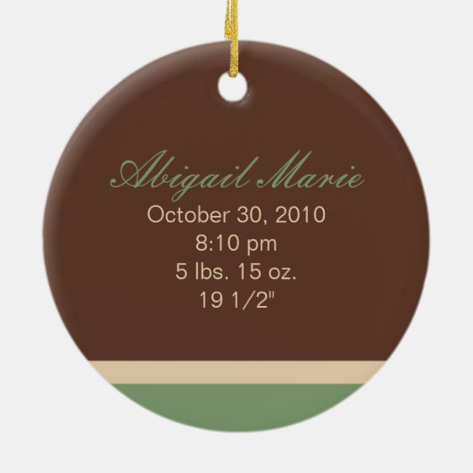 Eerste kerstversiering voor baby's (cacao) keramisch ornament (Achterkant)