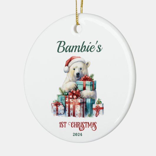 Eerste kerstversiering voor baby's keramisch ornament (Links)