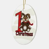 Eerste kerstversiering voor baby's keramisch ornament (Links)