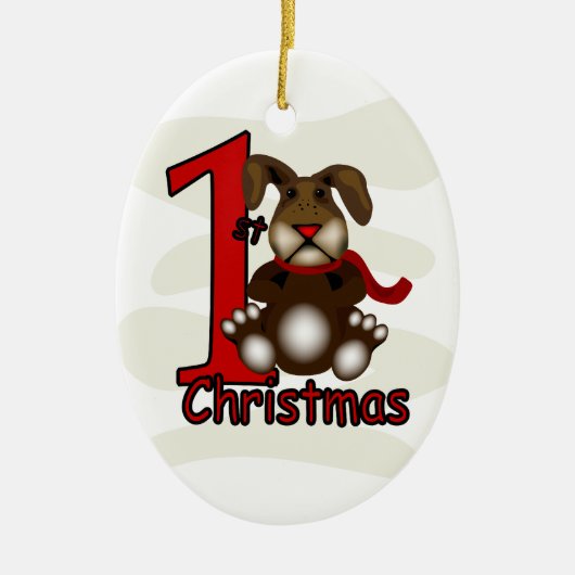 Eerste kerstversiering voor baby's keramisch ornament (Voorkant)