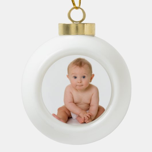 Eerste kerstversiering voor baby's keramische bal ornament (Voorkant)