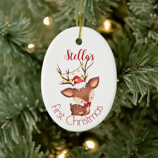 Eerste kerstversiering voor baby's op maat keramisch ornament (Boom)