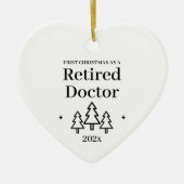 Eerste kerstversiering voor bejaarde dokter keramisch ornament (Voorkant)