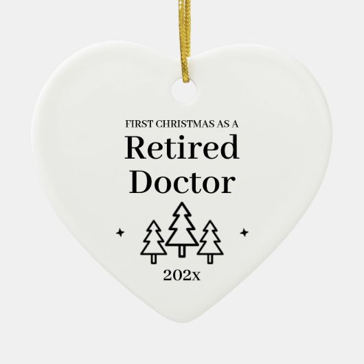 Eerste kerstversiering voor bejaarde dokter keramisch ornament (Voorkant)