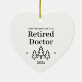 Eerste kerstversiering voor bejaarde dokter keramisch ornament (Achterkant)