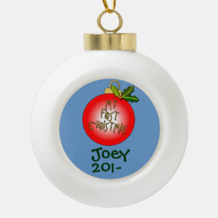 Eerste kerstversiering voor de baby op maat keramische bal ornament