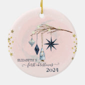 Eerste kerstversiering voor de feestdagen keramisch ornament (Achterkant)