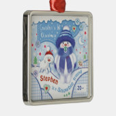 Eerste kerstversiering voor kleinzoon metalen ornament (Rechts)