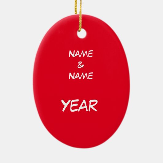 Eerste kerstversiering voor lesbiennes keramisch ornament (Achterkant)