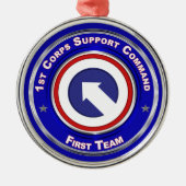 Eerste kerstversiering voor ondersteuning van corp metalen ornament (Voorkant)