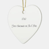 Eerste kerstversiering voor pas gehuwde paren keramisch ornament (Links)