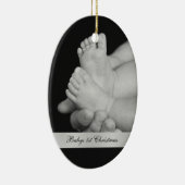Eerste kerstversiering voor zwarte en witte baby's keramisch ornament (Rechts)