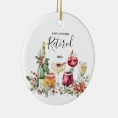 Eerste kerstversiering wijn in ruste keramisch ornament (Rechts)