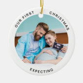 Eerste kerstverwachting Minimale foto Keramisch Ornament (Voorkant)