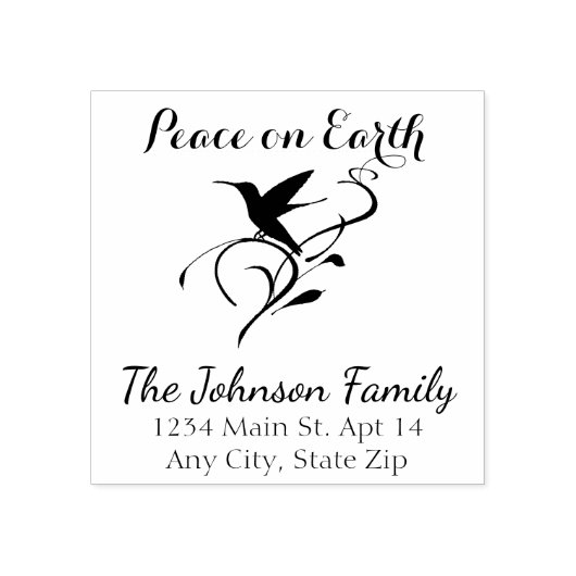 Eerste kerstviering Vrede Aangepast terugkeeradres Rubberstempel (Afrduk)