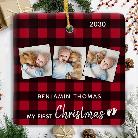 Eerste kerstvioolbuffel foto 3 Foto Baby Keramisch Ornament