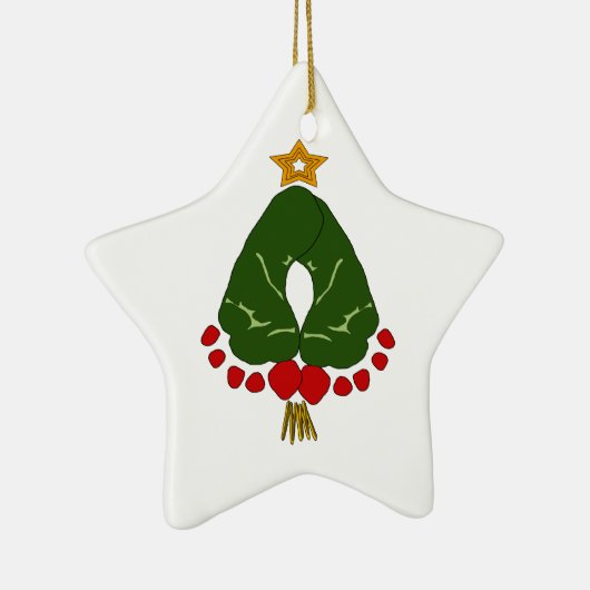 Eerste kerstvoetafdruk voor baby's keramisch ornament (Rechts)