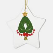 Eerste kerstvoetafdruk voor baby's keramisch ornament (Links)
